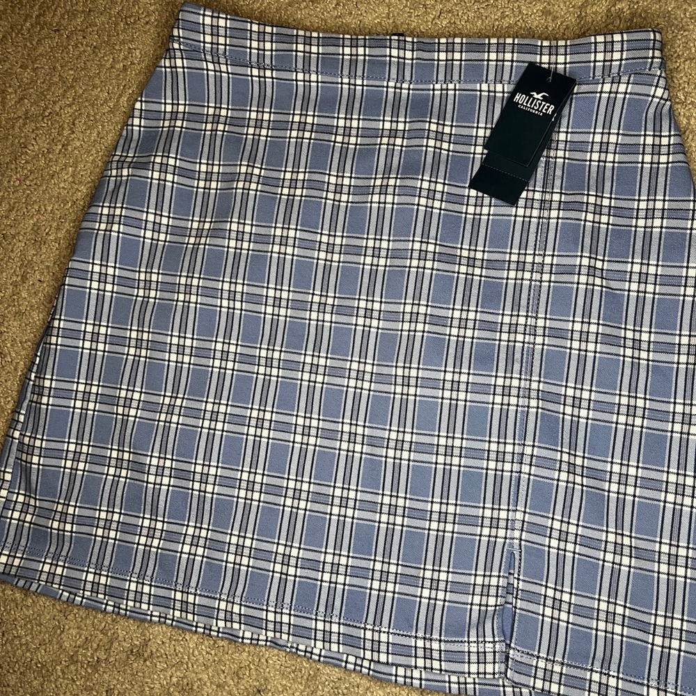 Plaid Blue and White Women's Skirt